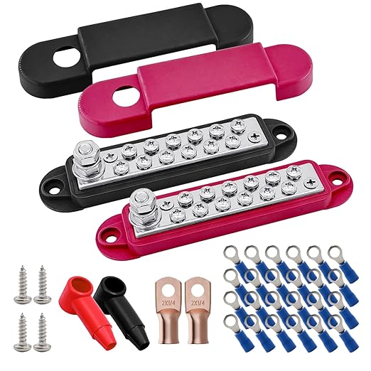 1/4" Stud Power Distribution Block Bus Bar by Ampper