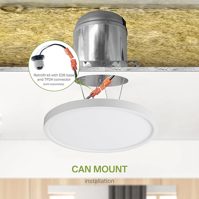 ASD LED 9" Round Flush Mount Ceiling Light Fixture, Low Profile Surface - Image 8