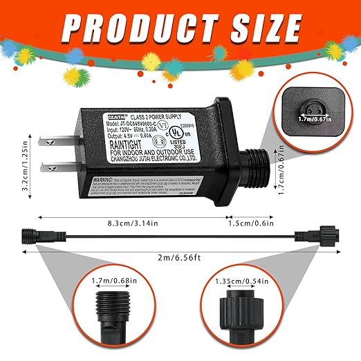 4.5V 0.6A Controller with Extension Cable, Replacement Model JT-DC045V0600-C - Image 2