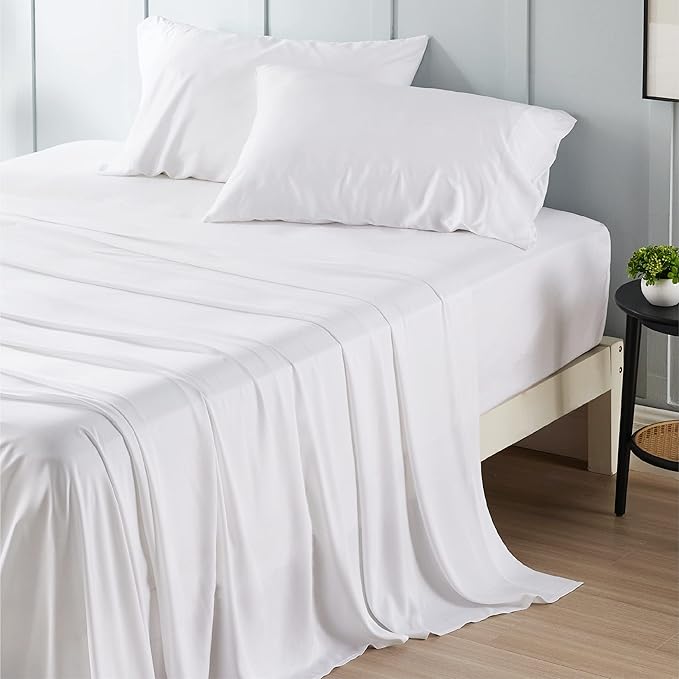 Bedsure California King Sheet Sets, Cooling Sheets, Rayon Derived from Bamboo - Image 7