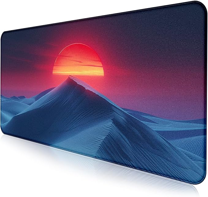 Mountain Peak Beautiful Scenery Game XXL Mouse Pad, Sunset Hill Extended by LQFIWSS