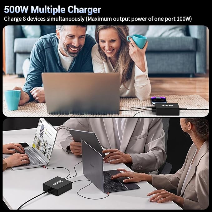 500W USB C Charger Block: 8-Port GaN Charging Station Hub - Image 4