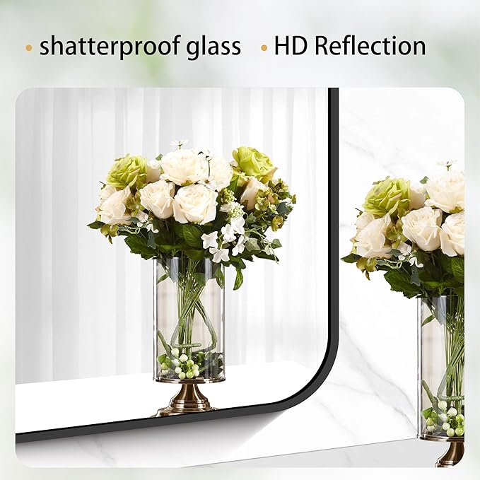 24" x 40"Bathroom Mirror, Matte Black Wall Mirror - Image 5