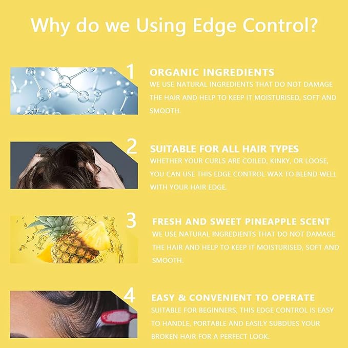 8.25 OZ Edge Control Wax for Women, Non-greasy Edge Smoother for Back Hair - Image 5