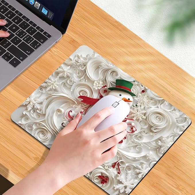 Christmas in The Snow Square Mouse pad, Waterproof, Anti Slip Rubber Base - Image 7