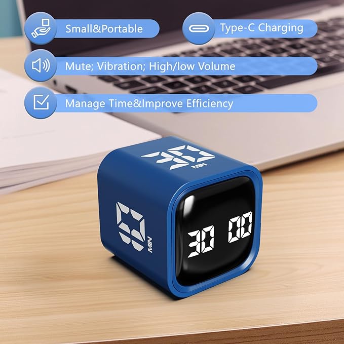 GuDoQi Multi-Function Cube Timer, 5/10/30/60 Min & Custom Count Down, Included - Image 5