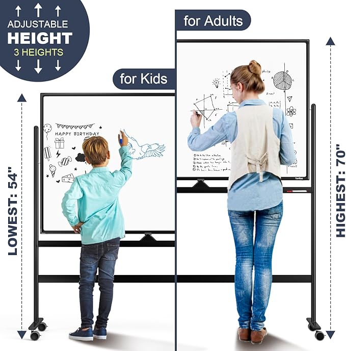 Dry Erase Whiteboard Easel on Wheels - Image 2