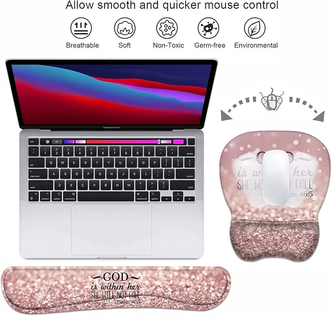 Ergonomic Mouse Pad Wrist Support and Keyboard Wrist Rest Set - Image 3