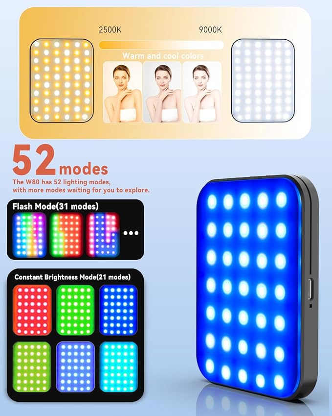 Magnetic Portable Selfie Light for iPhone: RGB Rechargeable Phone Fill Lights - Image 3