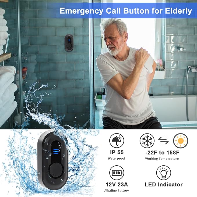 Wireless Caregiver Pager Call Button Nurse Call System 500Ft Range - Image 6