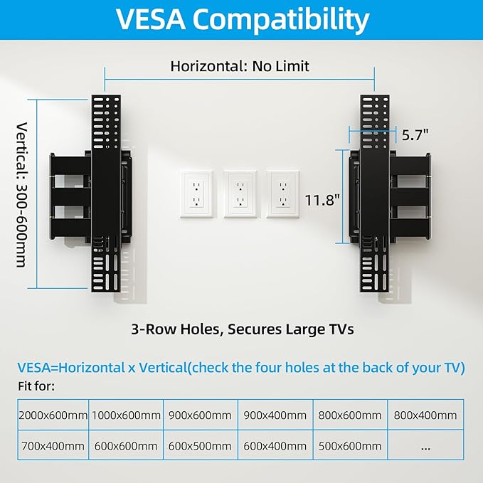HOME VISION Heavy Duty Full Motion TV Wall Mount Bracket - Image 5