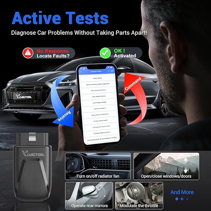 VDIAGTOOL D200 OBD2 Scanner Bluetooth, 2026 Bidirectional Scan Tool - Image 3
