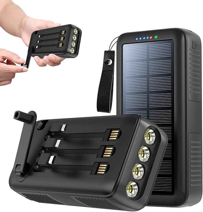 Solar Charger Power Bank 63200mAh, Portable Charger by boogostore