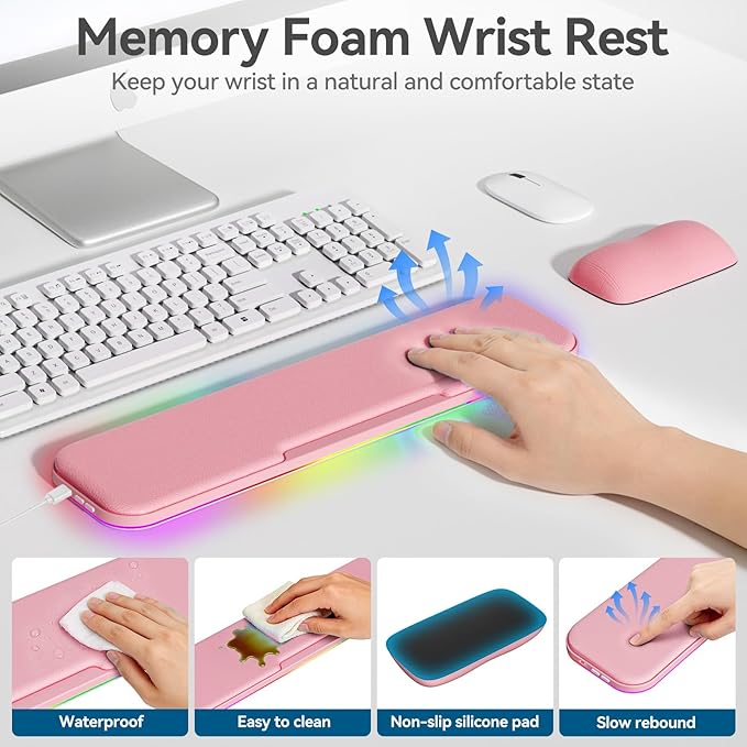 KONDOUND 2-in-1 Heated Wrist Rest Set, Ergonomic Memory Wrist Pad - Image 5