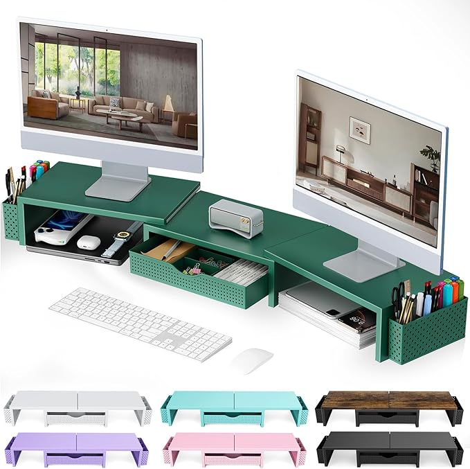 gianotter Dual Monitor Stand Riser, Desk Organizer by gianotter