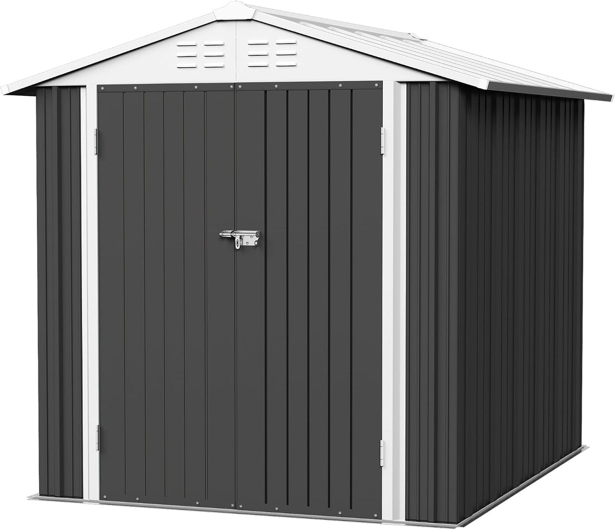 flamaker 6x8 ft storage shed waterproof metal garden, main product view