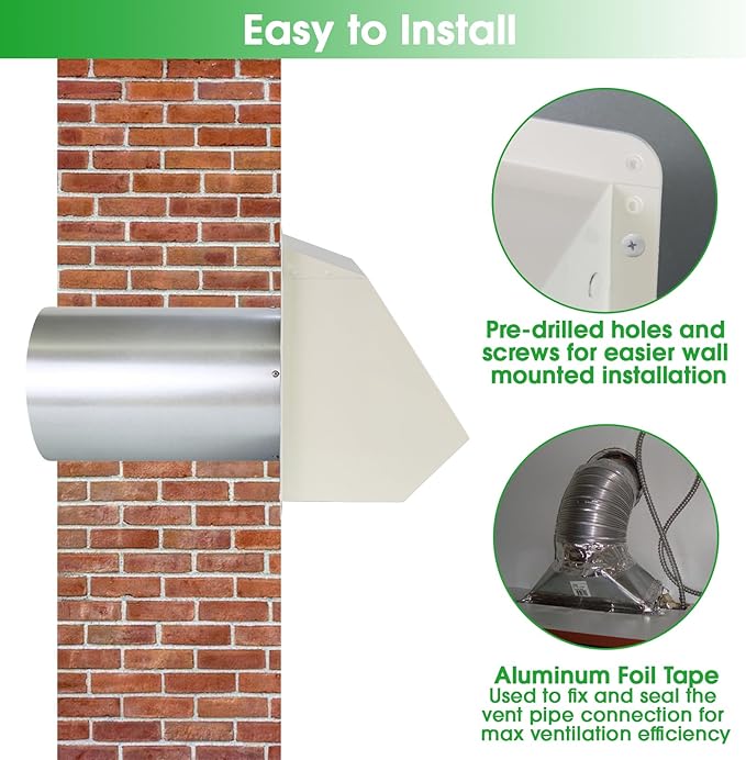3 Inch Dryer Vent Cover Outside, Wall Vent Cover, Outdoor Dryer Exhaust Vent - Image 6