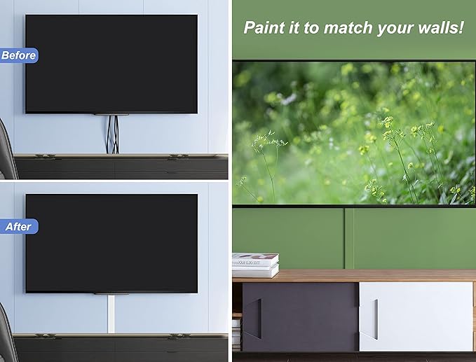 ZhiYo TV Cord Hider for Wall Mounted TV 34in, Large Cord Cover Wall, PVC Cable - Image 5