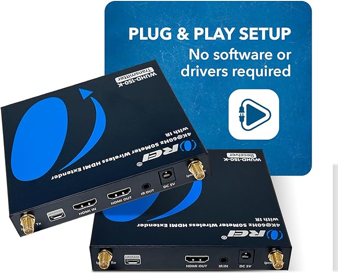 OREI Wireless HDMI Extender Transmitter & Receiver Dongle UtraHD 5.1-5.2 Ghz Up - Image 2
