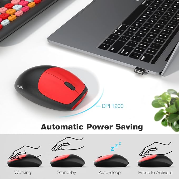 MOFII Wireless Keyboard and Mouse Combo Silent, Slim Compact 2.4G USB Full Size - Image 4