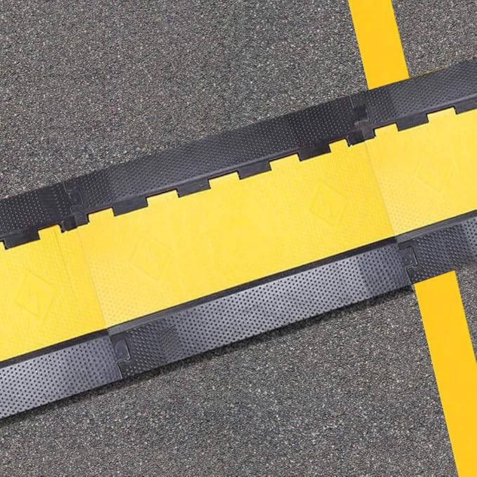 Reliancer 5 Channel Rubber Cable Protector Ramp Traffic Speed Bump 18000lbs - Image 9
