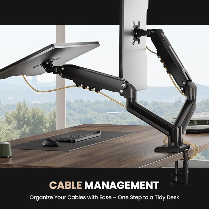SIAGO Dual Monitor Stand, 15 to 32 Inch Monitor Arm, Adjustable Monitors Mount - Image 8