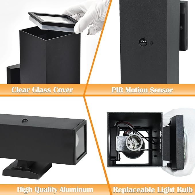 wowlite Motion Sensor Outdoor Wall Lights, Dusk to Dawn Outdoor Lighting - Image 6