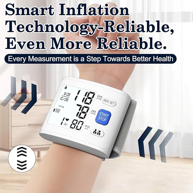 Wrist Blood Pressure Monitor LCD Display, Adjustable Wrist Blood Pressure Cuff - Image 6