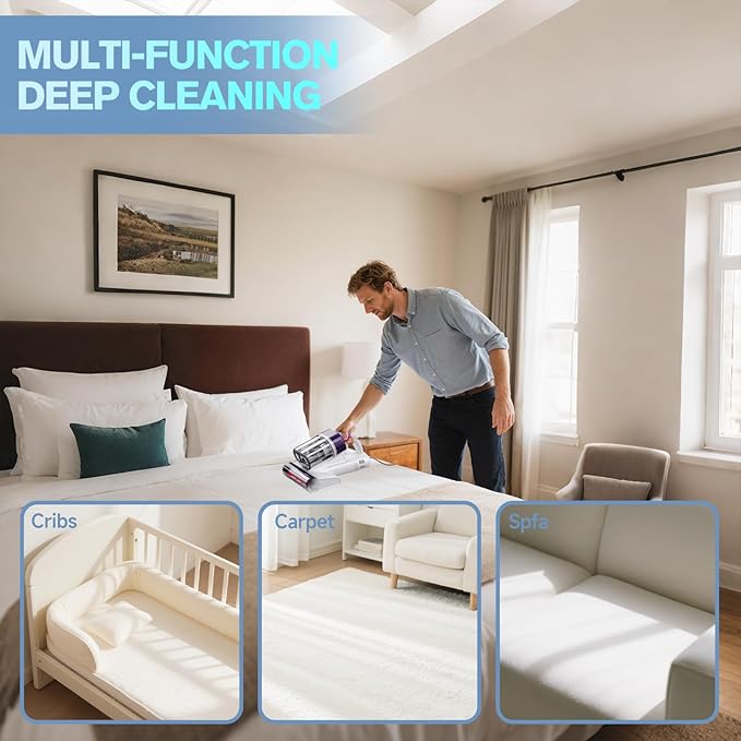 Mxnsewr Mattress Vacuum Cleaner, Ultrasonic Bed Vacuum Cleaner - Image 7