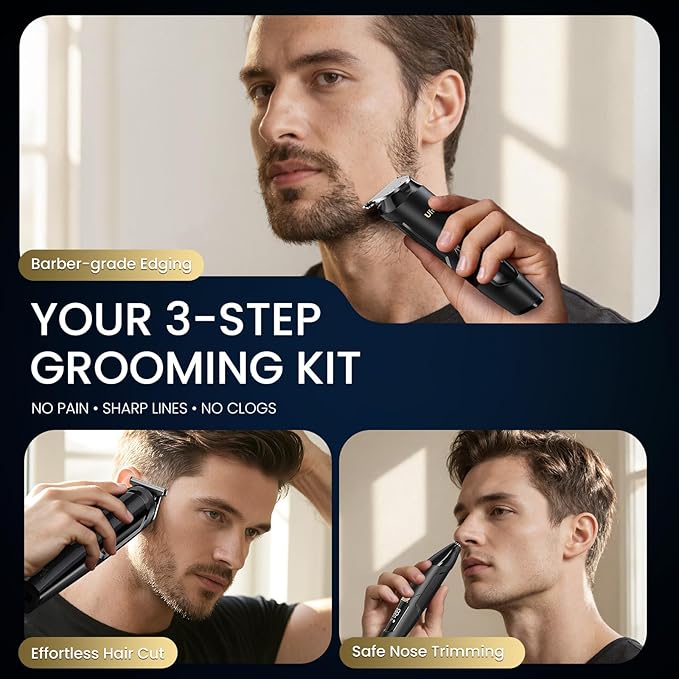 Ufree 3-in-1 Beard Trimmer Kit, Men's Electric Razor Shaver - Image 6