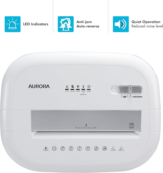 Aurora High-Security 10-Sheet Micro-Cut Paper and Credit Card Shredder - Image 5