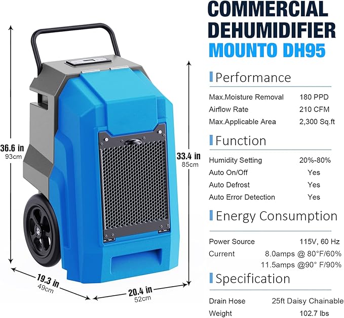 MOUNTO 180Pints Commercial Dehumidifier - Image 4