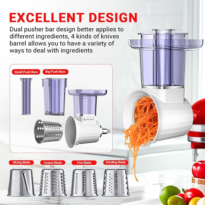 Slicer & Shredder Attachment for Kitchen Aid Stand Mixers, - Image 5