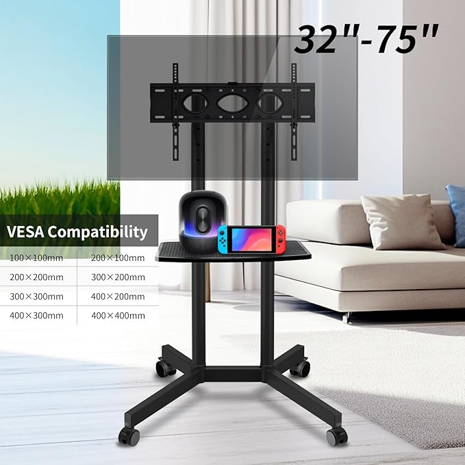 Solid Grace Rolling TV Stand - Image 2