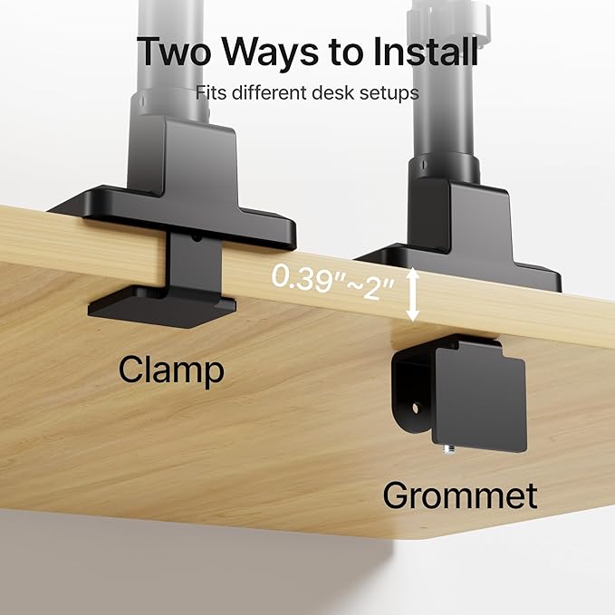 monTEK Tall Single Monitor Arm for 17 to 45 Inch Curved Screen Adjustable - Image 5