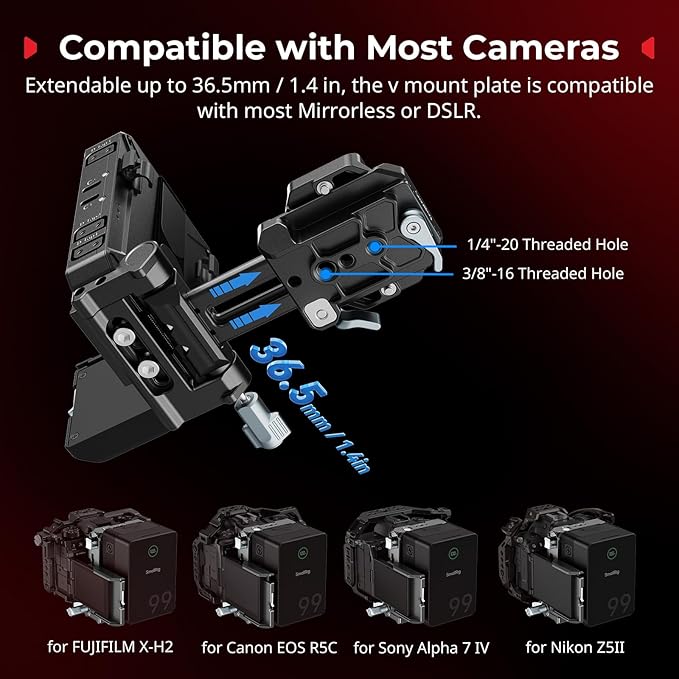 SMALLRIG Upgraded V Mount Battery Plate Kit, w/ QR Plate - Image 5