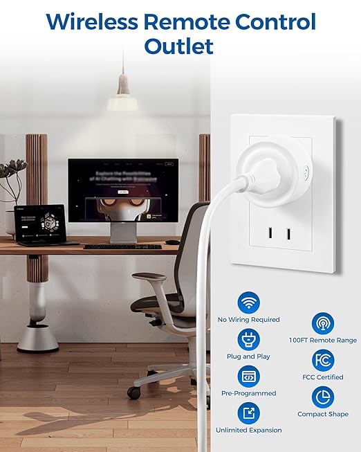 Remote Control Outlet Plug, WILAWELS Wireless Light Switch, On Off Remote - Image 8