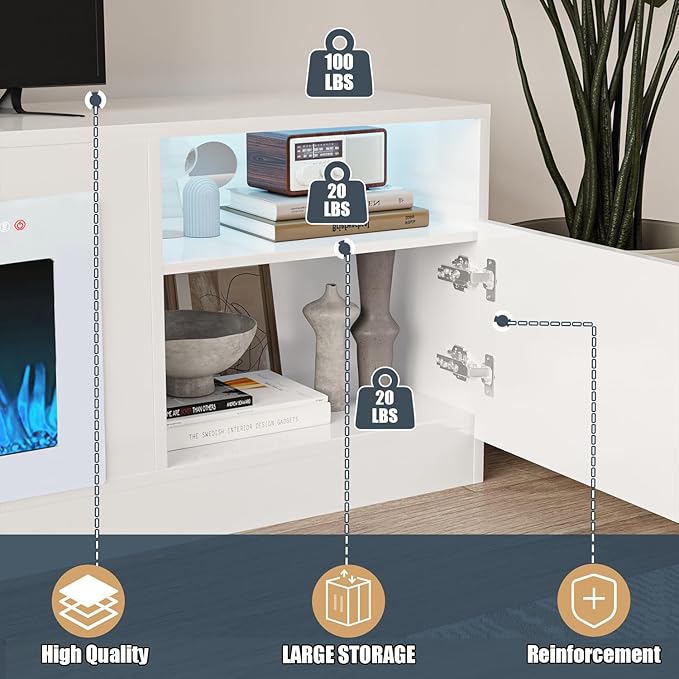 VITESSE TV Stand Fireplace - Image 6