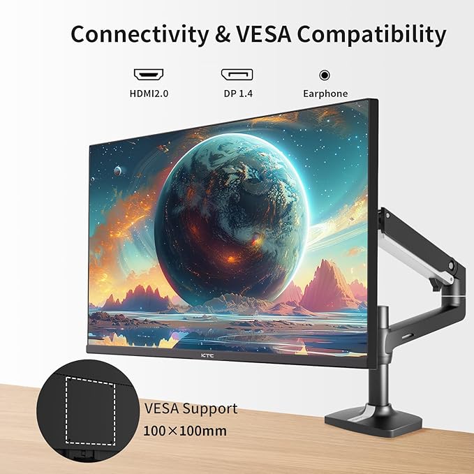 KTC 27 Inch QHD Computer Monitor, 2K 100Hz IPS Gaming Monitor, 1440P Frameless - Image 5