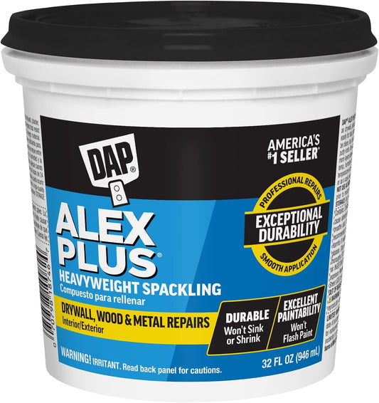 DAP Alex Plus Spackling, White, 32 Oz (7079818746)