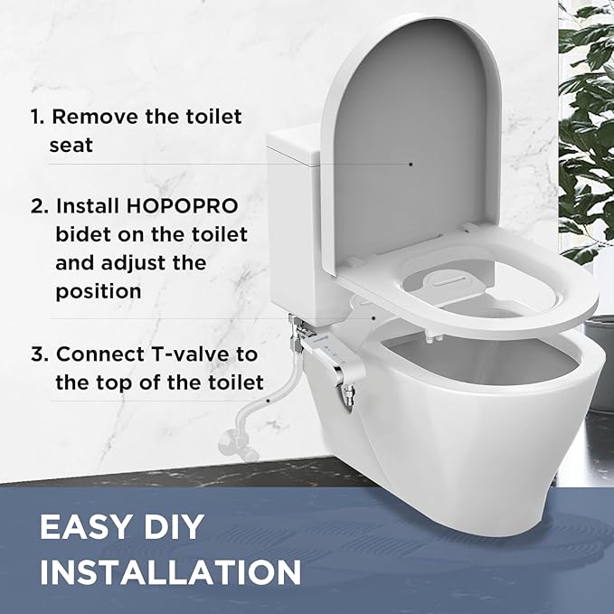 HOPOPRO Bidet Attachment for Toilet, Non-Electric Bidet Ultra-Slim Dual Nozzle - Image 5