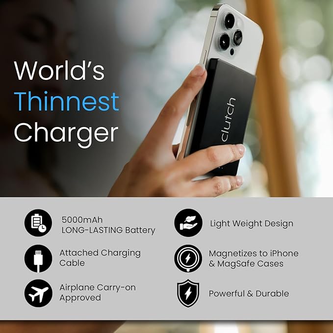 Clutch - Pro USB-C Portable Charger - Compatible - Power Bank Magnetic Battery - Image 6