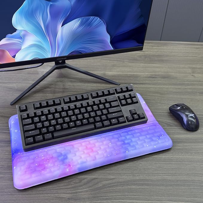 Computer Keyboard Stand with Wrist Rest, Ergonomic Tilted Keyboard Holder - Image 7