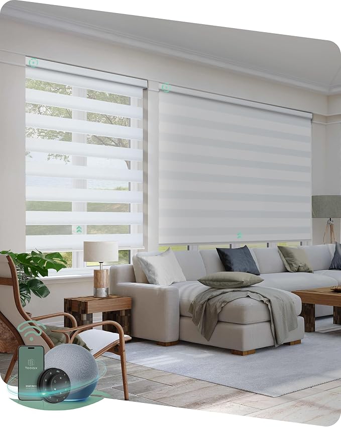 Yoolax Motorized Zebra Blinds Compatible by Yoolax