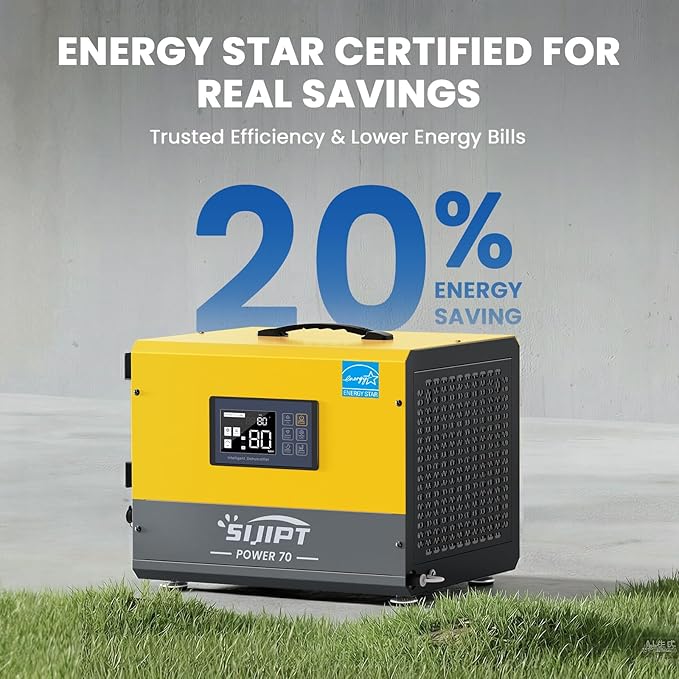 Crawl Space Dehumidifier with Pump, Sijipt 70 Pints Commercial Dehumidifier - Image 3