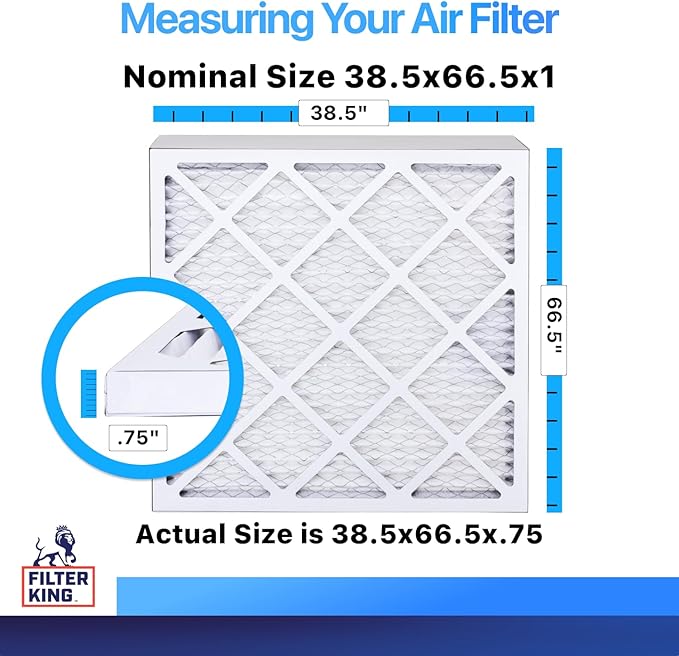Filter King 38.5x66.5x1 Air Filter | 4-PACK | MERV 8 HVAC Pleated A/C Furnace - Image 2