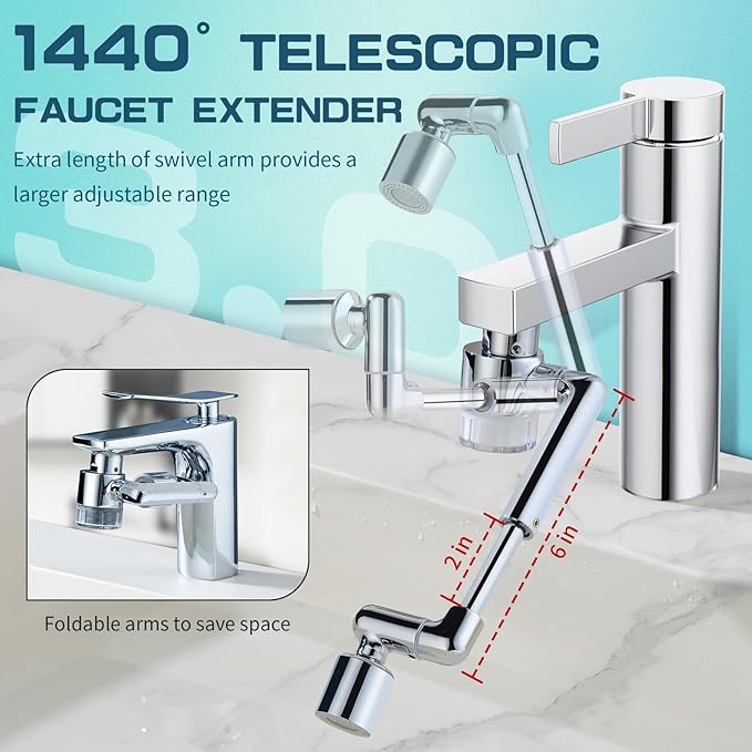 CECEFIN 1440ºSink-Water-Filter Faucet-Extender 3.0 Telescopic - Image 2