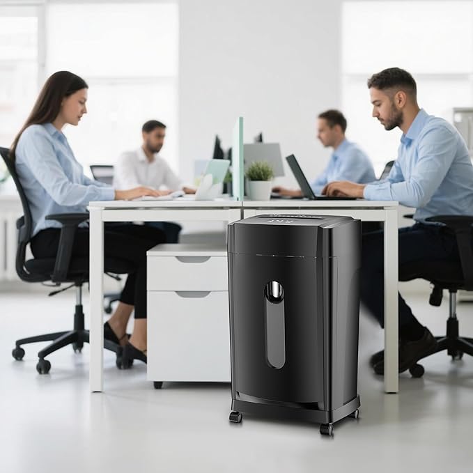 KRT Ultra-Quiet Paper Shredder 38dB, 30 Min Run Time, 15 Sheet Cross-Cut - Image 8