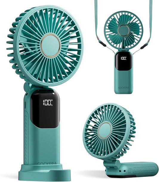 GOCKERA Portable Fan, 4200mAh Battery Operated Fan, 5 Speeds&Digital Display by GOCKERA