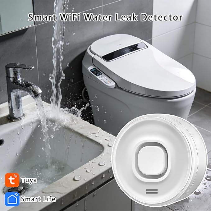 100dB Loud Wireless Water Leak Detector, WiFi Water Leak Sensor - Image 3